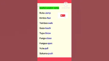 English To Swahili Verbs Swahili Learnswahili English 