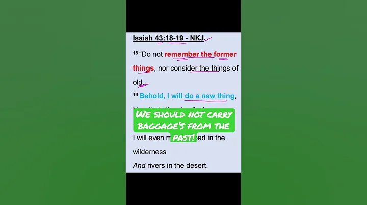 We should not carry baggage’s from the past!