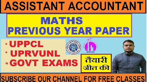 MATHS PREVIOUS YEAR FOR UPPCL,UPRVUNL ASSISTANT ACCOUNTANT#UPPCL#UPRVUNL