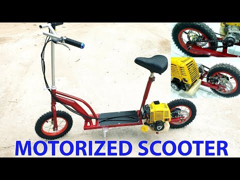 Build A Motorized Scooter At Home - Using 4-stroke Engine - Tutorial