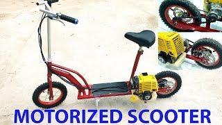 : Build a Motorized Scooter at home - Using 4-stroke Engine - Tutorial