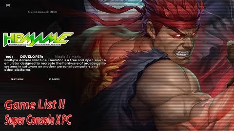 Super Console X PC "Mame Arcade Homebrew" Gamelist