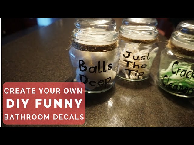 Bathroom Jars, Bathroom Decor, Funny Bathroom Decor, Pin Me Down, Balls  Deep, Tie Me Up,crack Cleaner,organizers, Glass Containers,house 