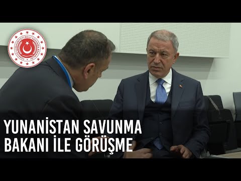 Bakan Akar, NATO Karargâhında Yunanistan Savunma Bakanı Nikolaos Panagiotopoulos ile Görüştü