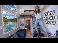 I lived in a TINY HOUSE for a day! Cute Tiny House Tour!