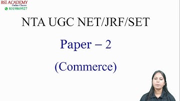NTA UGC NET JRF December 2019 Commerce Paper 2 - Important topics & MCQ - UGC NET