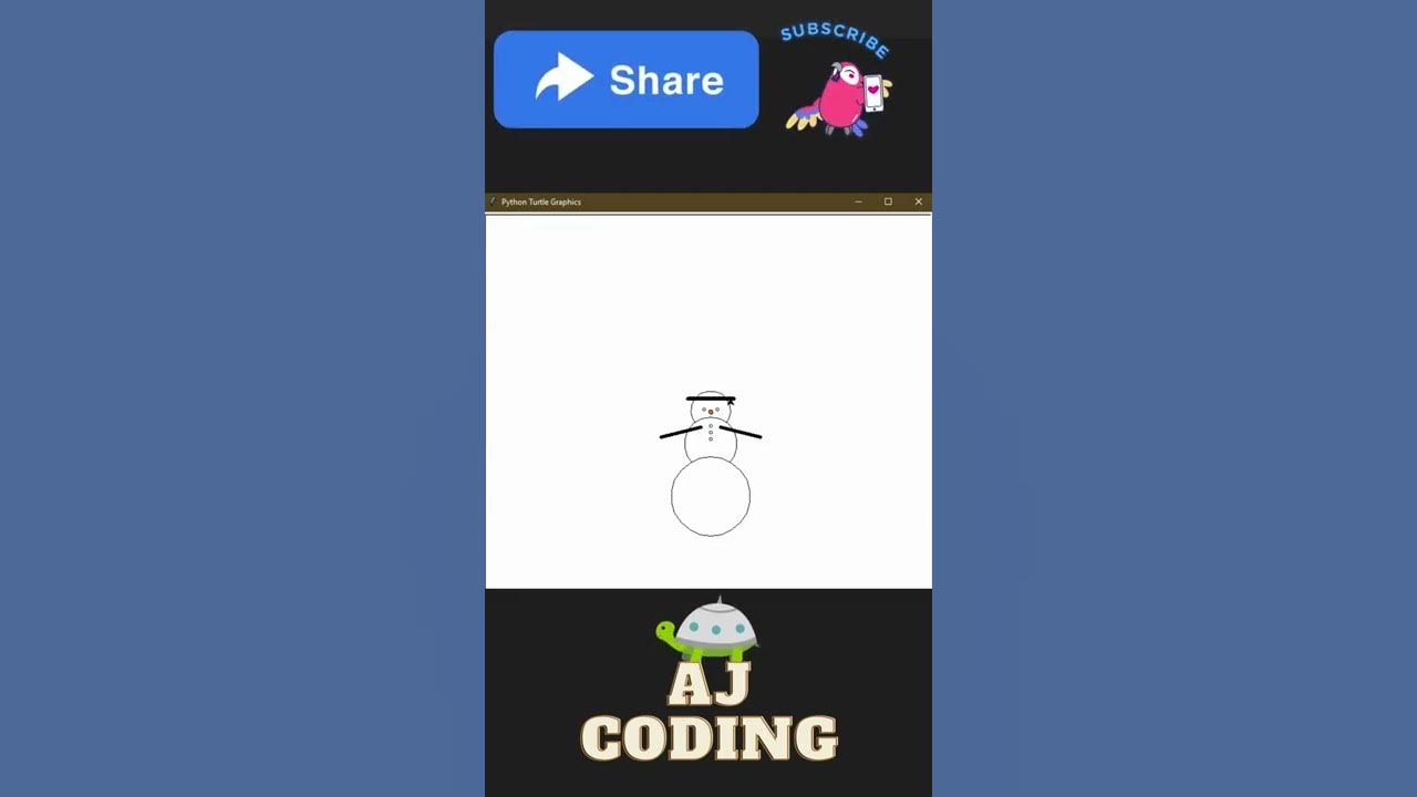Python Turtle Code a Snowman #pythonsnowman #pythonturtle #python ...