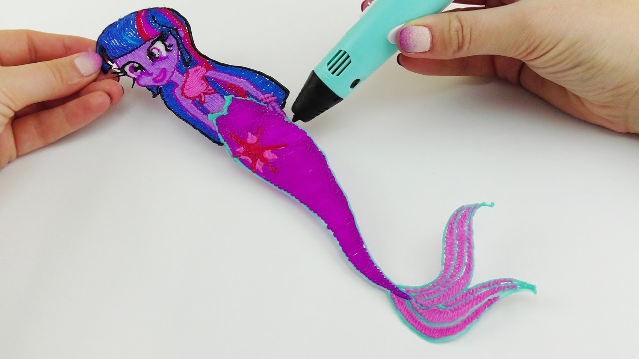 My Little Pony How to Draw Twilight Sparkle Mermaid Equestria Girl witb 3D PEN