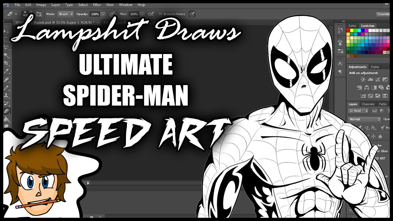 ULTIMATE SPIDER-MAN SPEED ART | Lampshit Draws