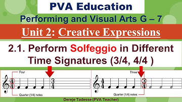 PVA G-7 Unit 2: Creative Expressions/ 🎶 Perform #Solfeggio in different time signatures (3/4, 4/4)