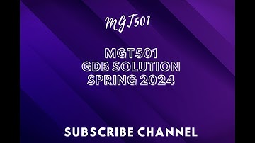MGT501 GDB SOLUTION SPRING 2024 || mgt501 GDB solution spring 2024