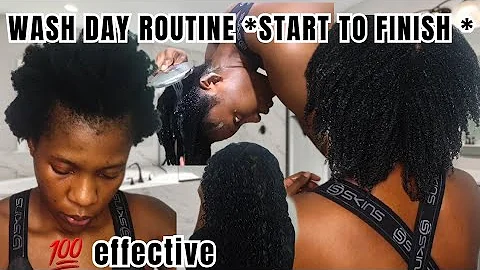 Washday Routine After Months of not Washing my 4c hair on Mini Braids