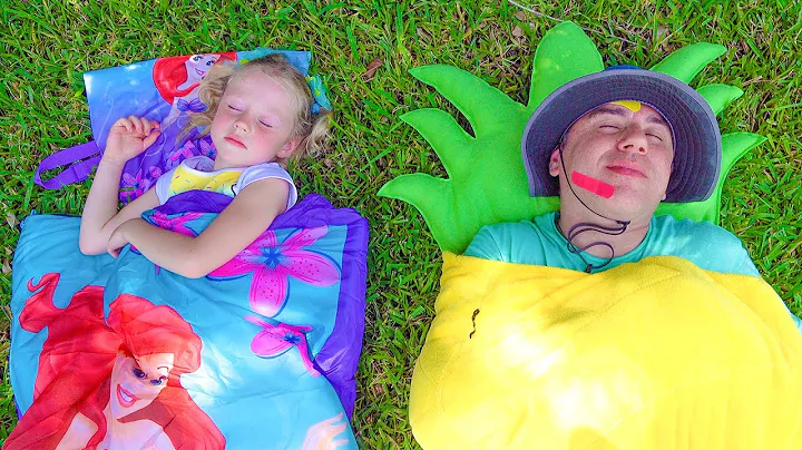 Nastya và cha giả vờ chơi cảnh sát và đi cắm trại phiêu lưu