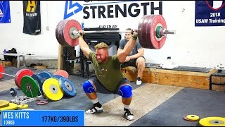 Wes Kitts Snatches 177kg (390lbs)