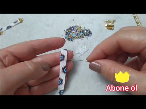 Miyuki nazar boncuklu bileklik yapımı(Peyote tekniği)Easy miyuki evil eye bead bracelet making #DIY