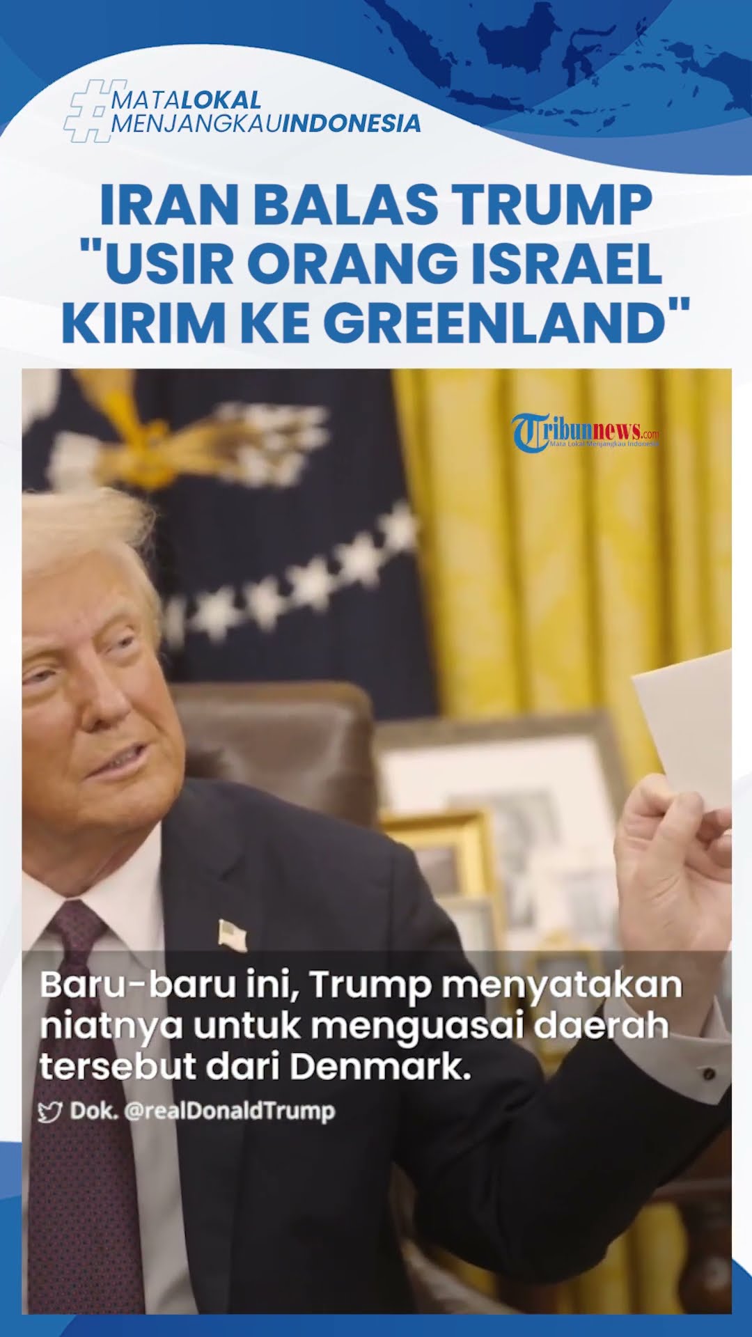 Trump Ingin Relokasi Warga Gaza, Menlu Iran: Harusnya Orang Isral yang Diusir, Kirim ke Greenland
