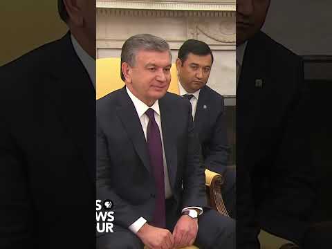 Трамп с президентом Узбекистана, 2018 г. #трамп #узбекистан #мирзиёев