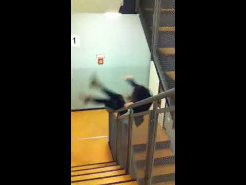 Drunk Girl Falls Down Stairs Badly
