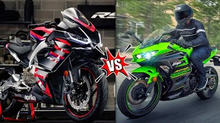 Kawasaki Ninja ZX4r vs Aprilia RS 457 ||| Full Comparison @vehicle8950