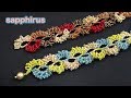 【ビーズステッチ】丸小ビーズで編む奇数カラーのブレスレット☆作り方　How to make an odd-color bracelet with 11/0 seed beads.