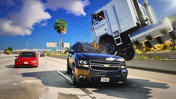 BeamNG Drive - Realistic Freeway Crashes #13