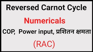 Reversed carnot Cycle numericals | COP | Power input |
