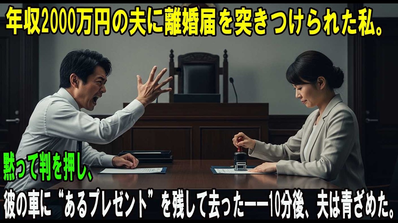 「年収2000万円の夫からの突然の離婚要求に同意しました。判を押しながら『未練がましくするな』と言い放った夫の車に、ひとつプレゼントを置いて降りました。彼はそのプレゼントを開けてみて……」