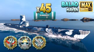 Подводная лодка Balao: 45 попаданий огромных торпед на карту Haven - World of Warships