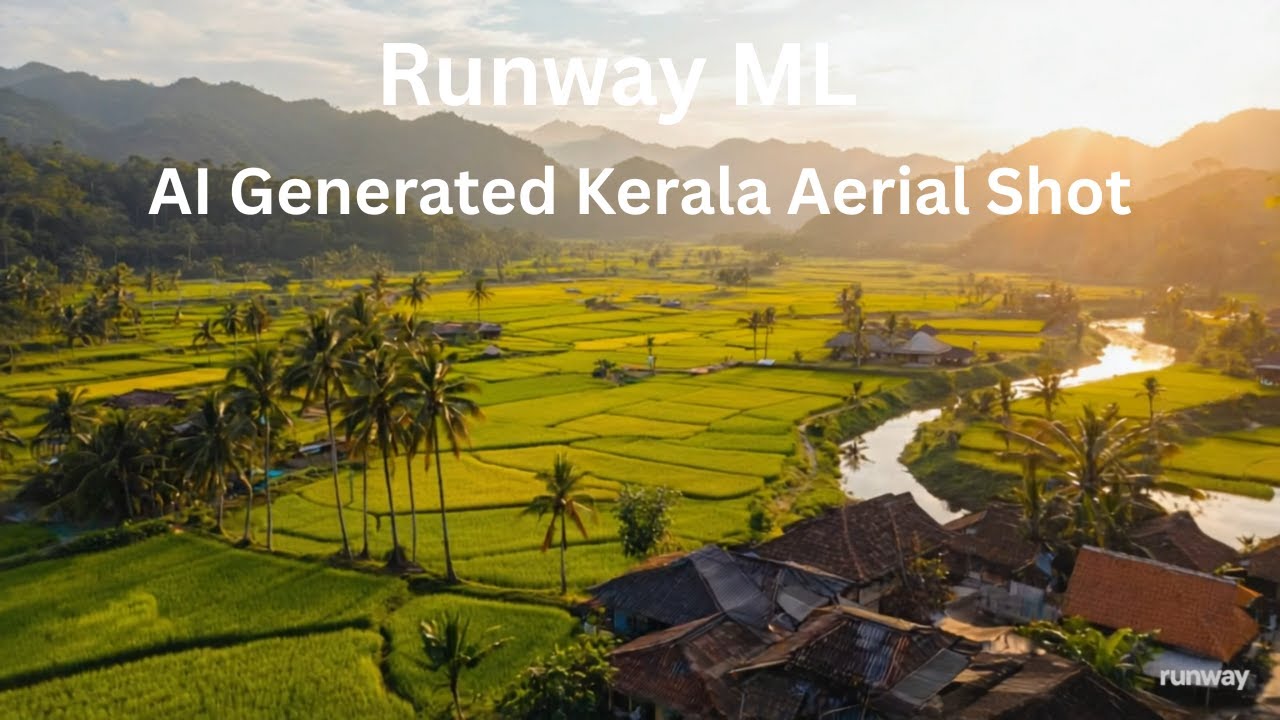 Kerala Village Aerial Cinematic Shot | Gen 4 Turbo AI Video Generation