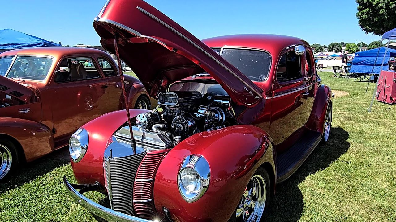 John's 1940 Ford Deluxe Ghost Flames NSRA York 50th Anniversary
