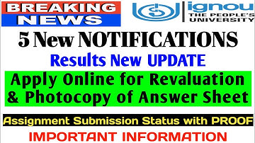 [Breaking News] 5 New NOTIFICATIONS for Dec 2020 Exam Revaluation and Assignment By TIPS GURU