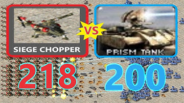 Prism Tank vs Siege Chopper 🎮Same Cost 🎮 Red Alert 2
