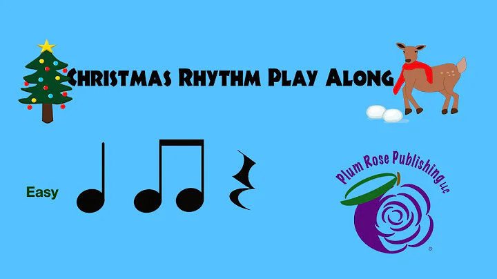 Christmas Rhythm Play Along (Quarter note, Quarter rest, and Eighth Notes) Elementary Music EASY