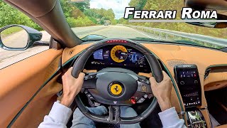 Ferrari Roma  612hp V8 Twin Turbo Coffee Run (POV Binaural Audio)