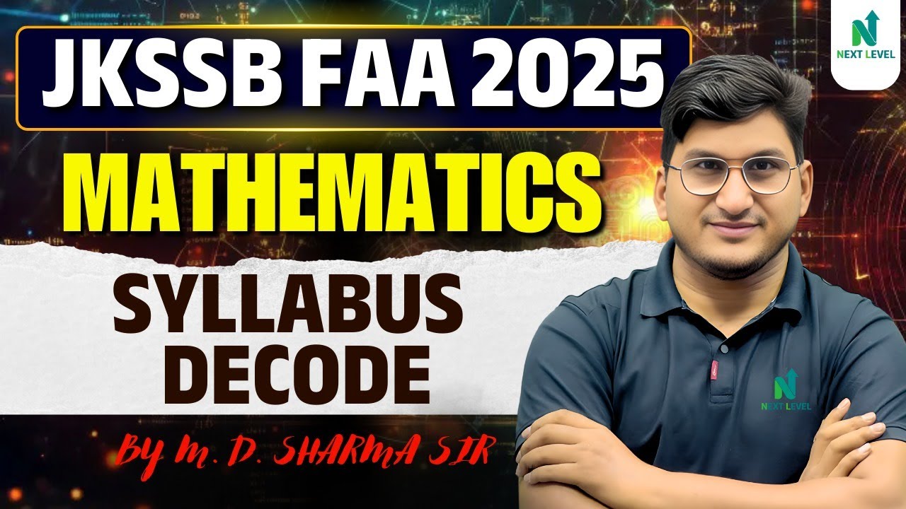 JKSSB FAA 2025 | Mathematics Syllabus Decode | Complete Chapter-wise Analysis