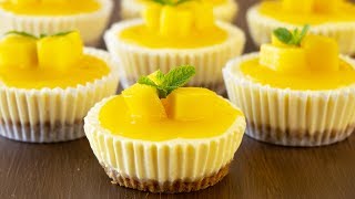 Mini Mango Lassi Cheesecakes (No-Bake)