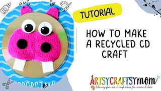 Recycled Cd Craft - Make A Hippopotamus