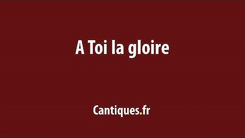 Thumbnail of A toi la gloire