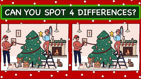 Fun Christmas find the differences 2 - Try to find different spots in 90 seconds #다른그림찾기 #christmas