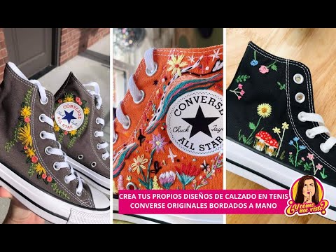 Interconectar Turbulencia Reacondicionamiento CREA TUS PROPIOS DISEÑOS DE CALZADO EN TENIS CONVERSE ORIGINALES BORDADOS A  MANO - YouTube