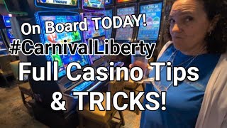 #CarnivalLiberty Casino FULL Tour & #Slots Tips! 🚢🎰 How to Wager for #FreeCruise