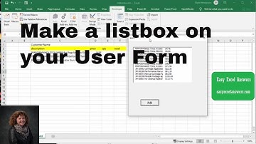 Make a listbox on your User Form
