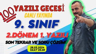 9. SINIF MATEMATİK 2. DÖNEM 1. YAZILI SON TEKRAR - TÜM SENARYOLARLA