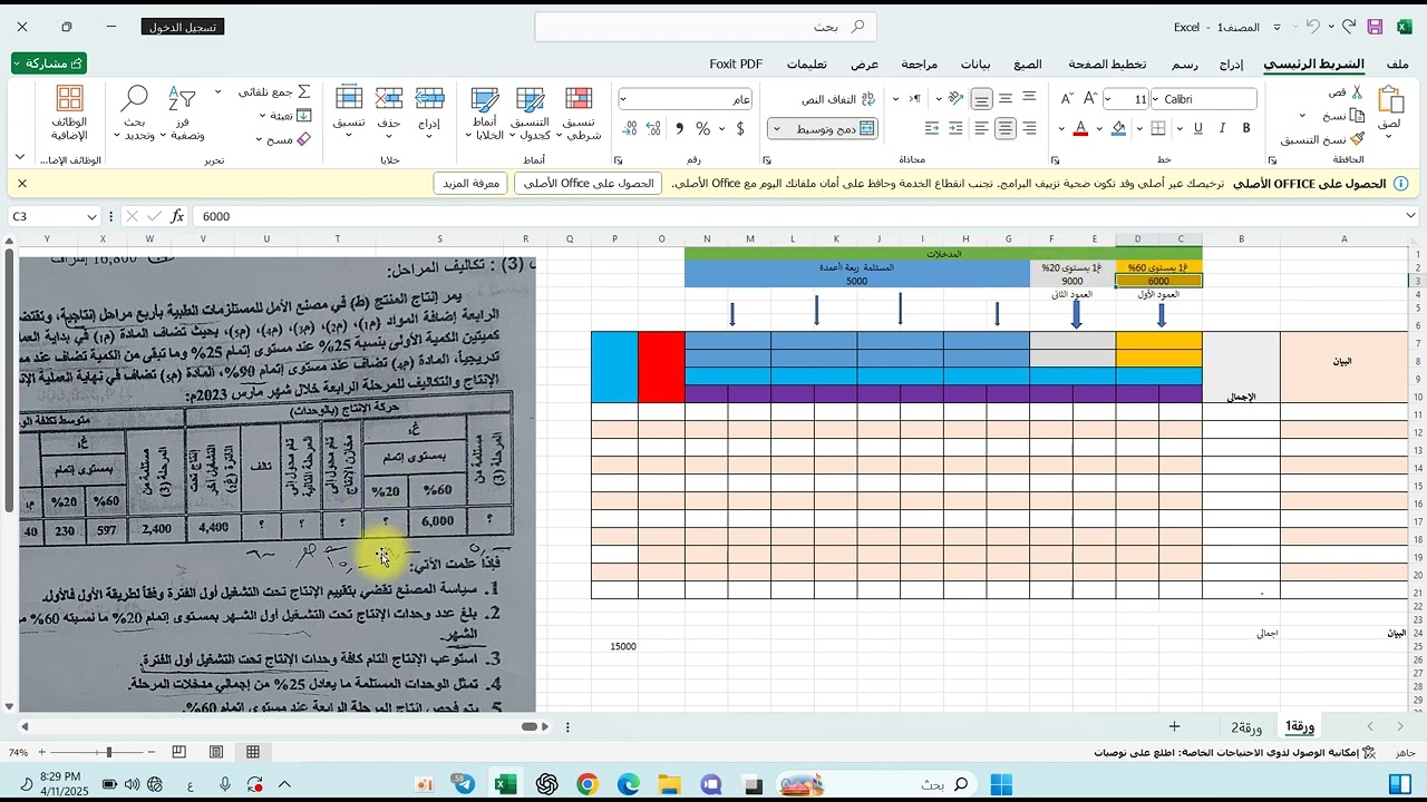 توزيع المدخلات على المخرجات وتوزيع المواد تكاليف المراحل طريقة الاول بالاول اختبار 2023م جامعة صنعاء