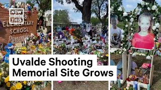 Memorial Outside Robb Elementary School Continues to Grow
