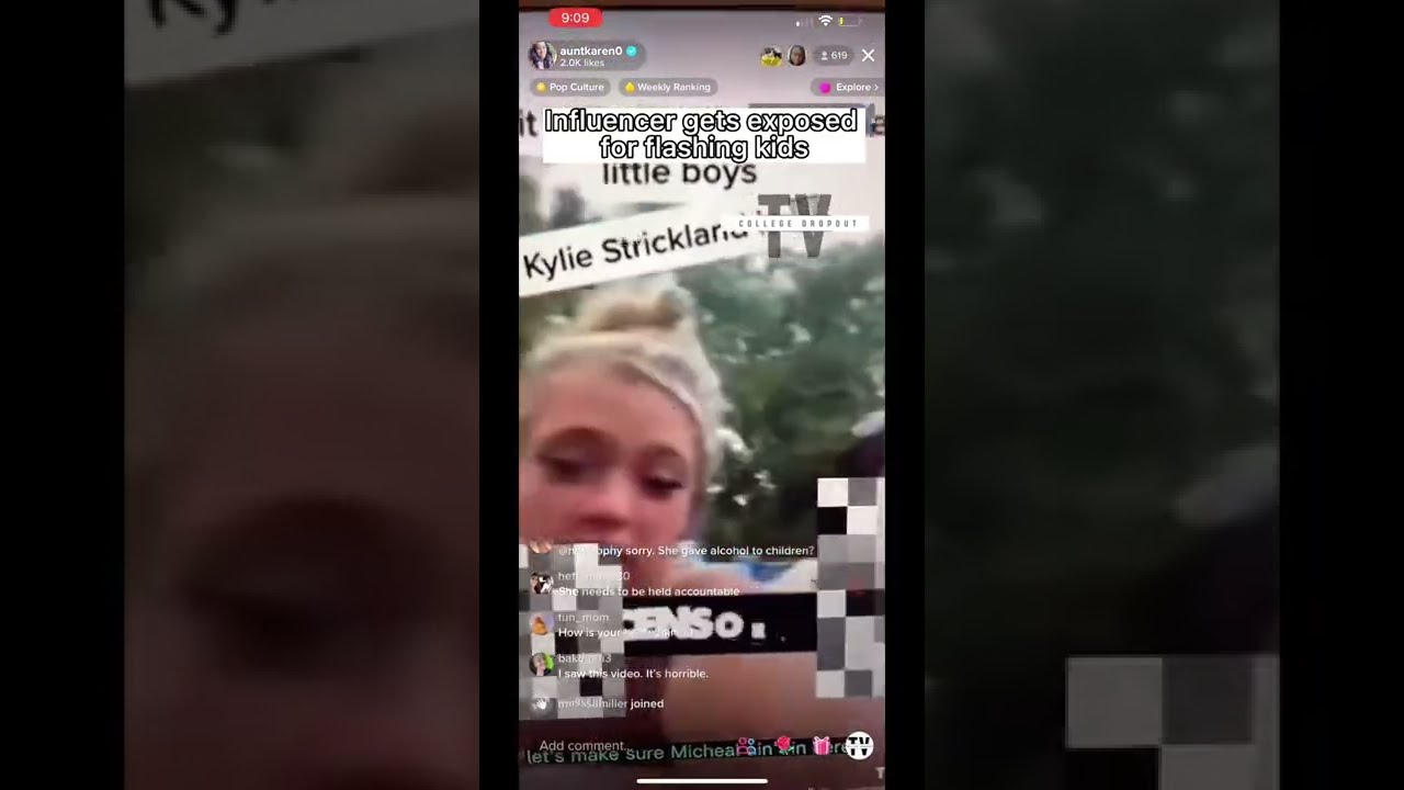 Influencer Aunt Karen Exposes TikToker Kylie Strickland For Flashing Kids