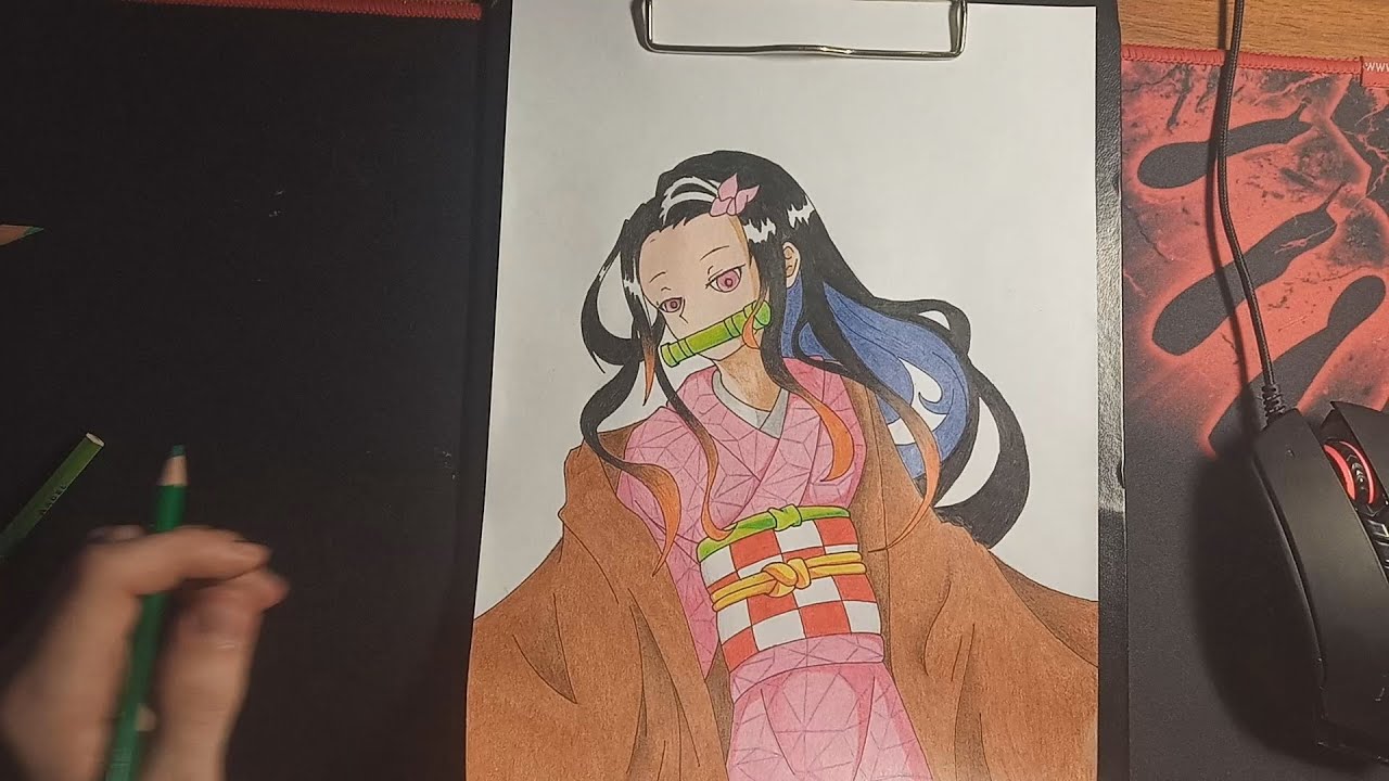 Незуко аниме нарисовать