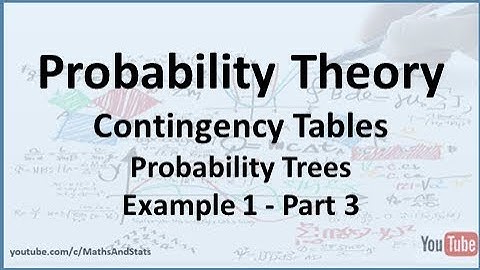 Probability Theory: Contingency Tables and Probability Trees Example 1 - Part 3