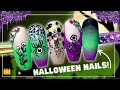 GREEN AND PURPLE SPOOKY NAIL ART DESIGN| HALLOWEEN NAIL ART TUTORIAL| STAMPING NAILS| MADAM GLAM