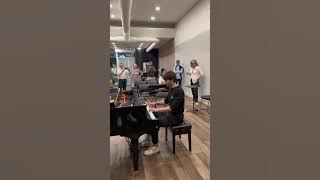 Playing my new track “STARFALL” at a random recital in downtown Montreal